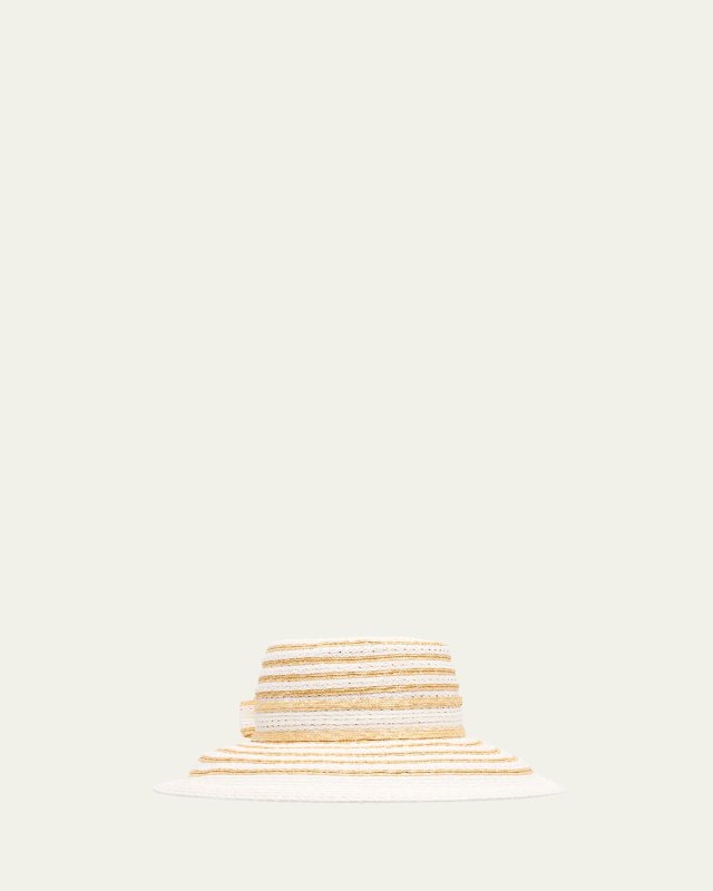 St. Tropez Striped Large-Brim Hat